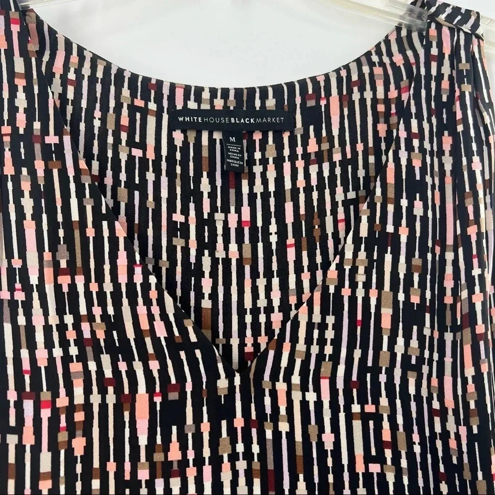 White House Black Market Asymmetrical Sleeveless Tunic Top Sz M - Picture 2 of 12
